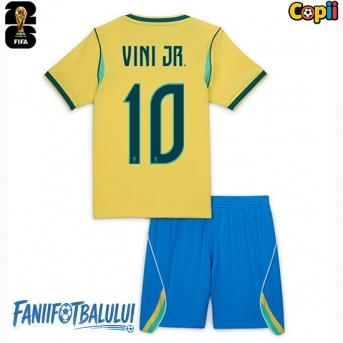 Brazilia Vinicius Junior #10 Echipament de Fotbal Replică Mondial 2026 Copii Acasa (+ Șorturi)